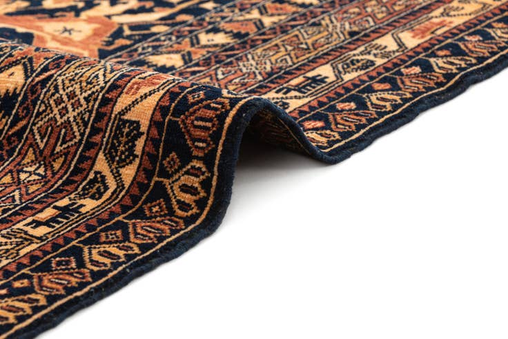 Detail image of 3' 2 x 4' 7 Hand Knotted Afghan Akhche Oriental Wool Rug