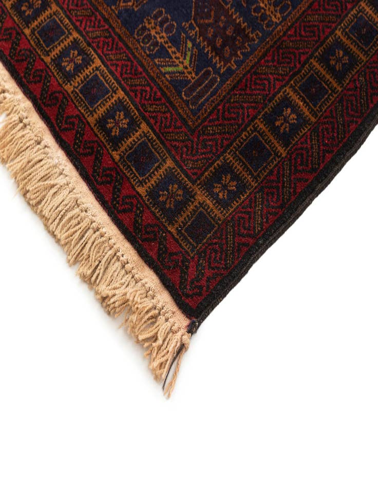 Detail image of 3' 10 x 6' 2  Hand Knotted Afghan Akhche Oriental Wool Rug