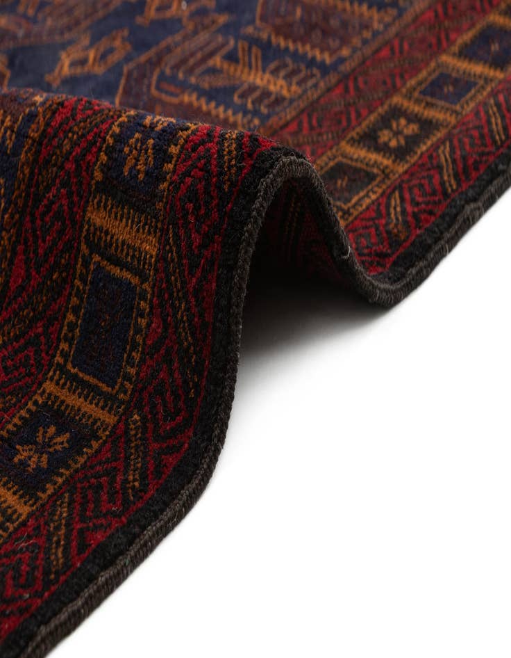 Detail image of 3' 10 x 6' 2  Hand Knotted Afghan Akhche Oriental Wool Rug