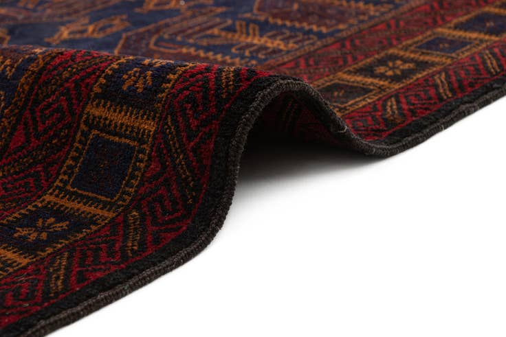 Detail image of 3' 10 x 6' 2 Hand Knotted Afghan Akhche Oriental Wool Rug