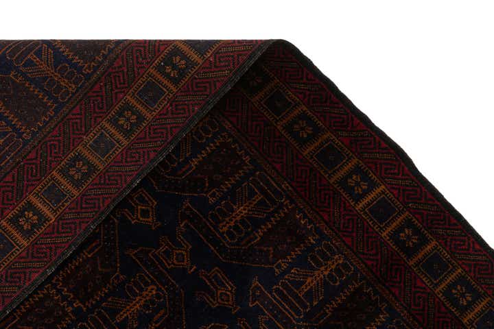 3' 10 x 6' 2 Hand Knotted Afghan Akhche Oriental Wool Rug