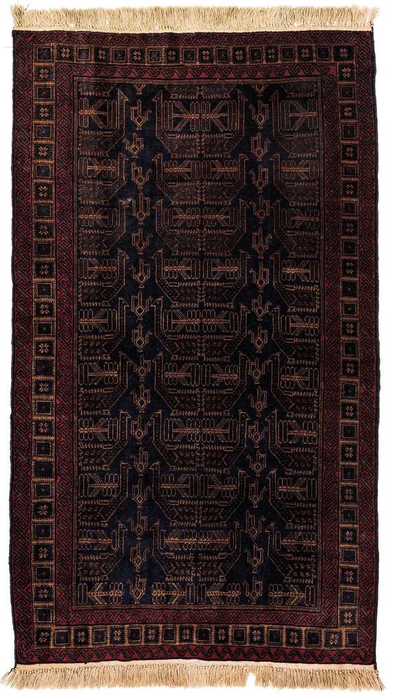 3' 10 x 6' 2 Hand Knotted Afghan Akhche Oriental Wool Rug