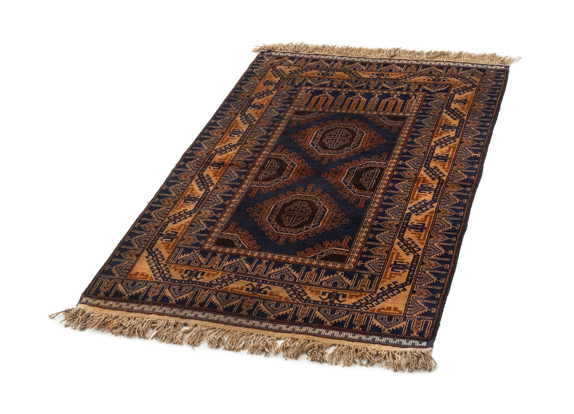 3' x 4' 10 Hand Knotted Afghan Akhche Oriental Wool Rug