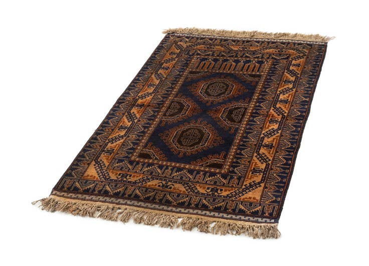 Detail image of 3' x 4' 10 Hand Knotted Afghan Akhche Oriental Wool Rug