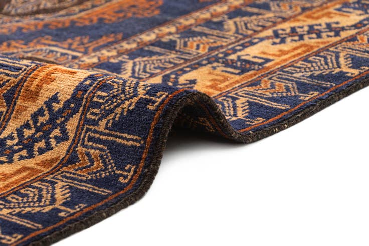 Detail image of 3' x 4' 10 Hand Knotted Afghan Akhche Oriental Wool Rug