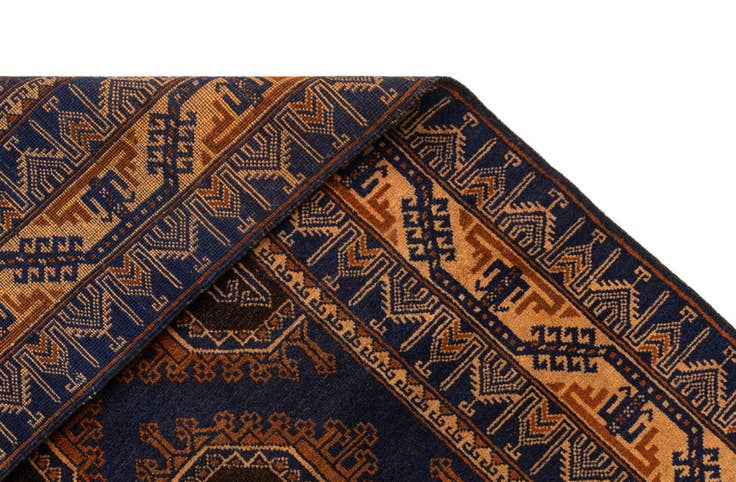 Detail image of 3' x 4' 10 Hand Knotted Afghan Akhche Oriental Wool Rug