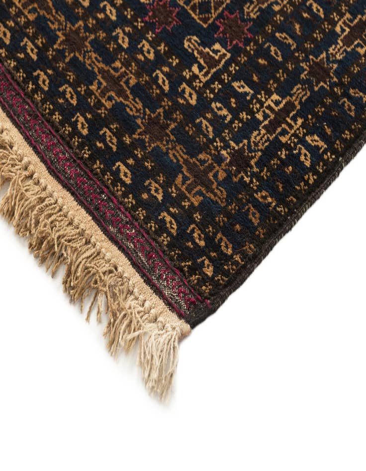 Detail image of 2' 10 x 4' 6  Hand Knotted Afghan Akhche Oriental Wool Rug