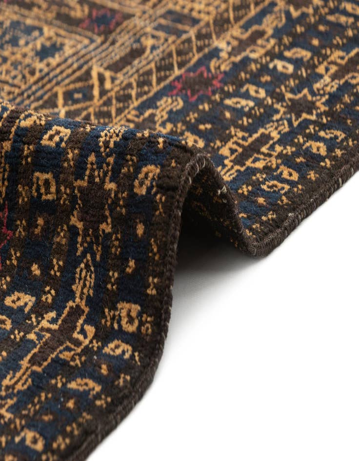 Detail image of 2' 10 x 4' 6 Hand Knotted Afghan Akhche Oriental Wool Rug