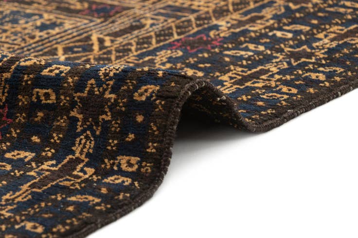 Detail image of 2' 10 x 4' 6 Hand Knotted Afghan Akhche Oriental Wool Rug