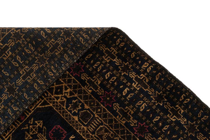 Detail image of 2' 10 x 4' 6 Hand Knotted Afghan Akhche Oriental Wool Rug