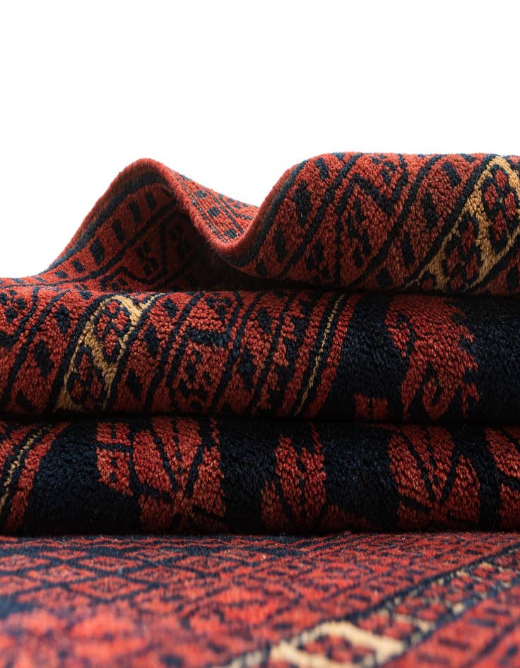 Detail image of 2' 7 x 4' 6  Hand Knotted Afghan Akhche Oriental Wool Rug