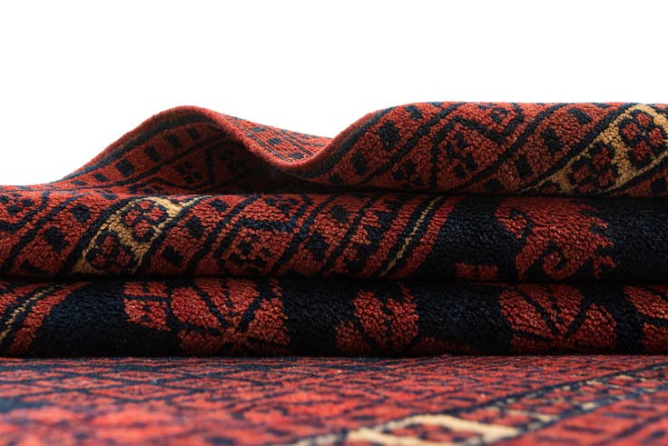 Detail image of 2' 7 x 4' 6 Hand Knotted Afghan Akhche Oriental Wool Rug
