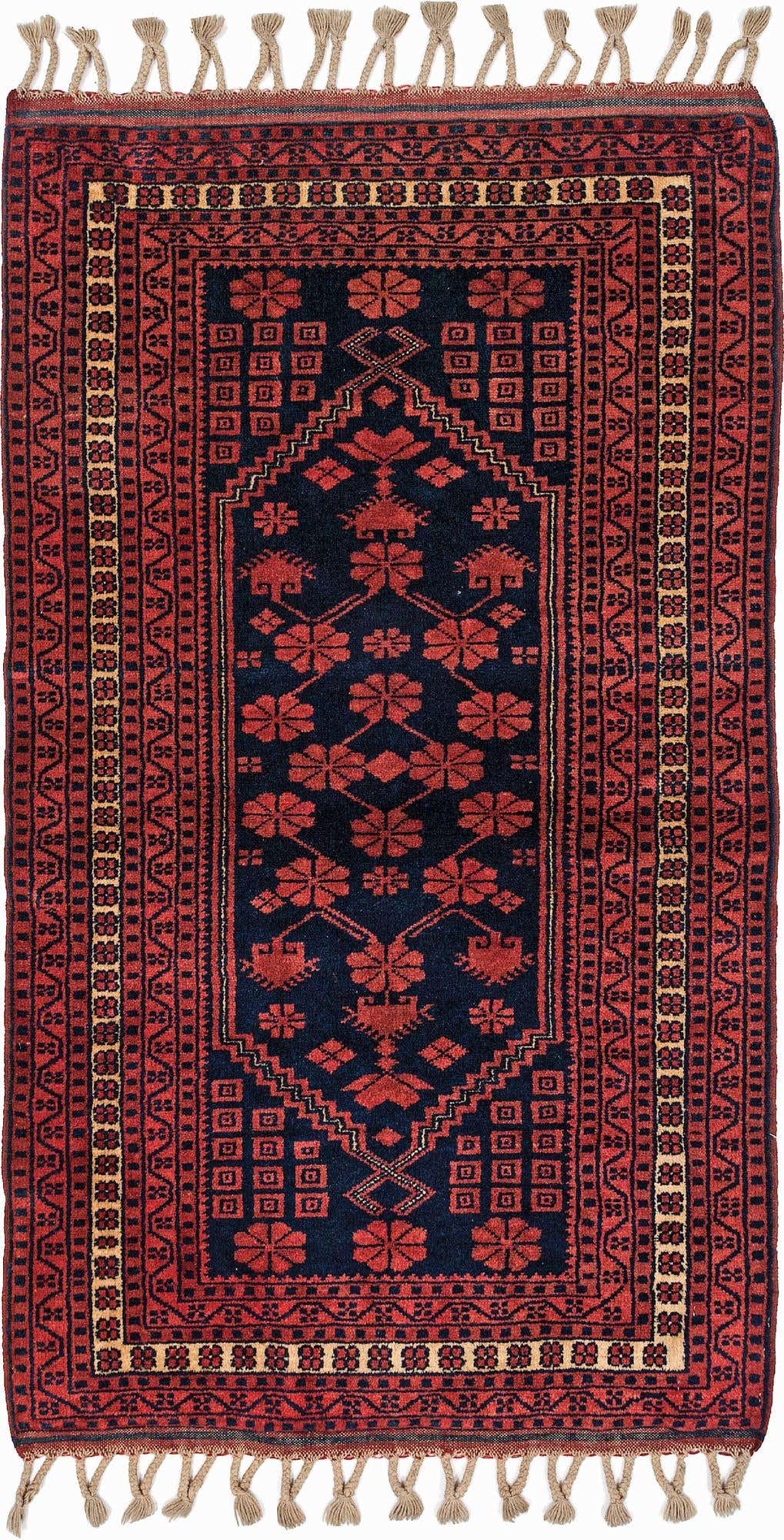 2' 7 x 4' 6 Hand Knotted Afghan Akhche Oriental Wool Rug
