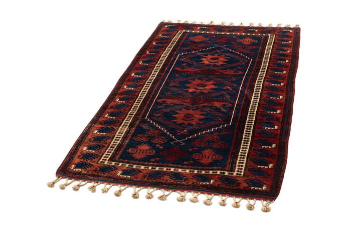 3' 6 x 6' 3 Hand Knotted Afghan Akhche Oriental Wool Rug