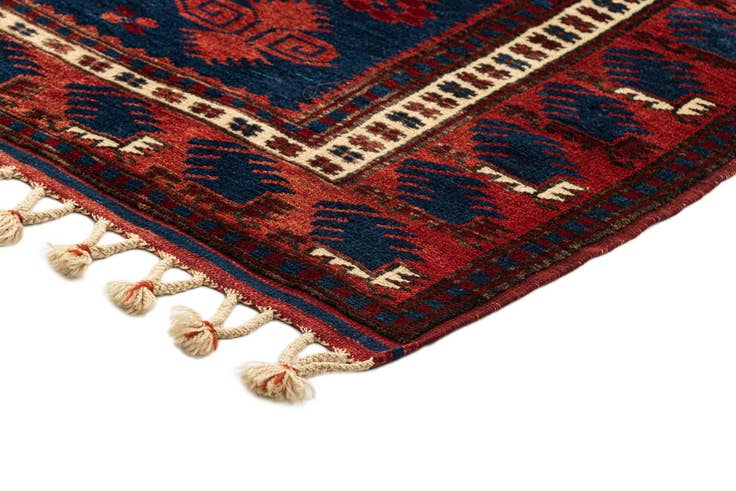 Detail image of 3' 6 x 6' 3 Hand Knotted Afghan Akhche Oriental Wool Rug