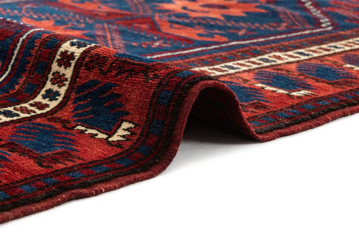 Detail image of 3' 6 x 6' 3 Hand Knotted Afghan Akhche Oriental Wool Rug
