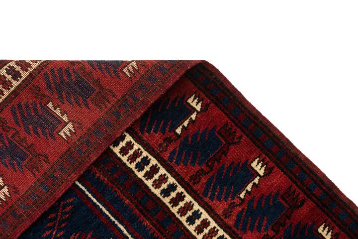 3' 6 x 6' 3 Hand Knotted Afghan Akhche Oriental Wool Rug