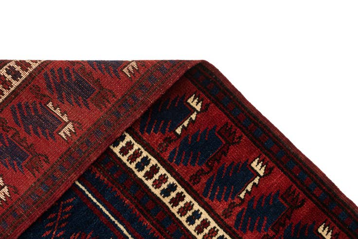 Detail image of 3' 6 x 6' 3 Hand Knotted Afghan Akhche Oriental Wool Rug
