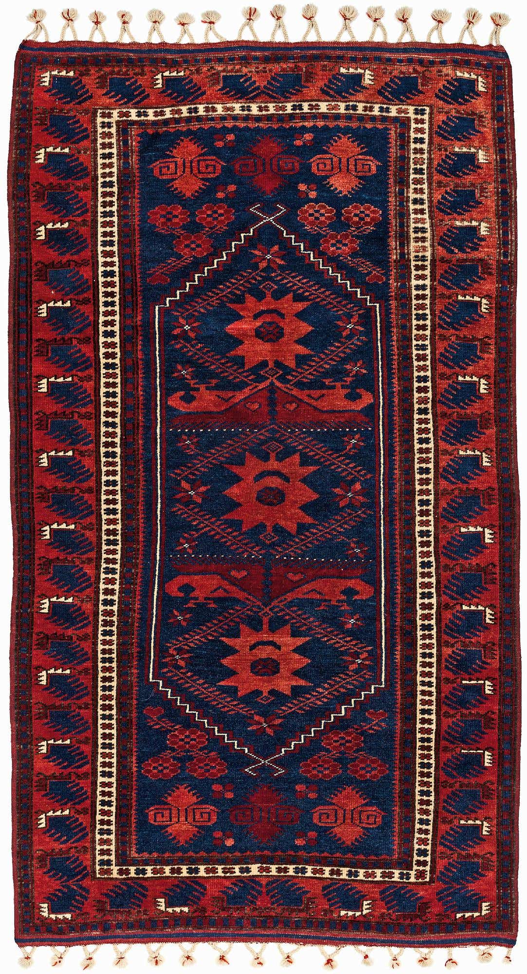 3' 6 x 6' 3 Hand Knotted Afghan Akhche Oriental Wool Rug
