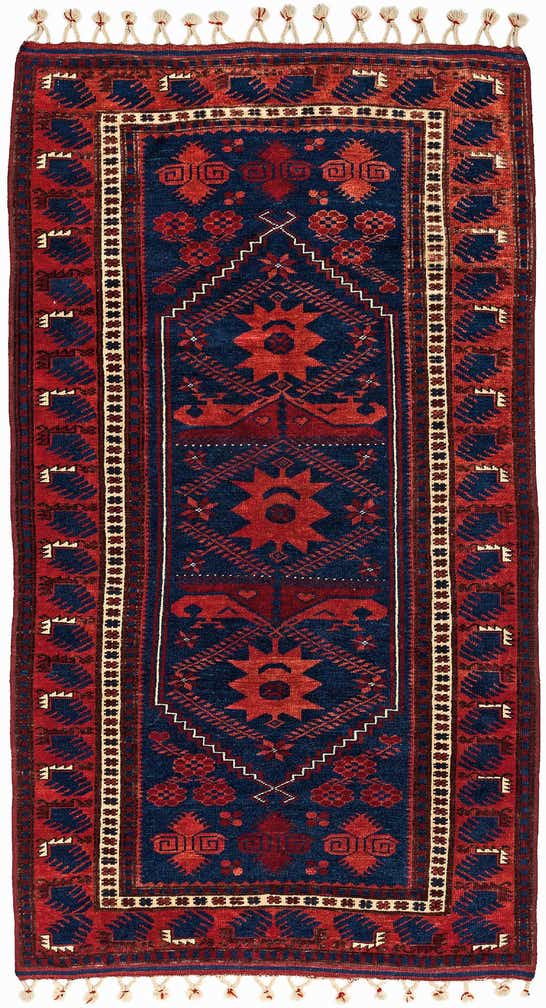 3' 6 x 6' 3 Hand Knotted Afghan Akhche Oriental Wool Rug