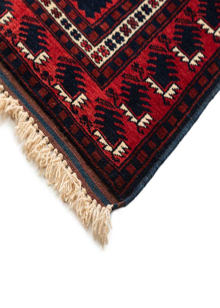4' x 6' 9 Hand Knotted Afghan Akhche Oriental Wool Rug