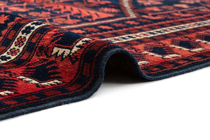 4' x 6' 9 Hand Knotted Afghan Akhche Oriental Wool Rug