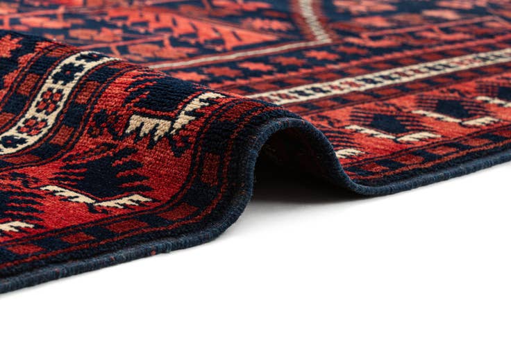 Detail image of 4' x 6' 9 Hand Knotted Afghan Akhche Oriental Wool Rug