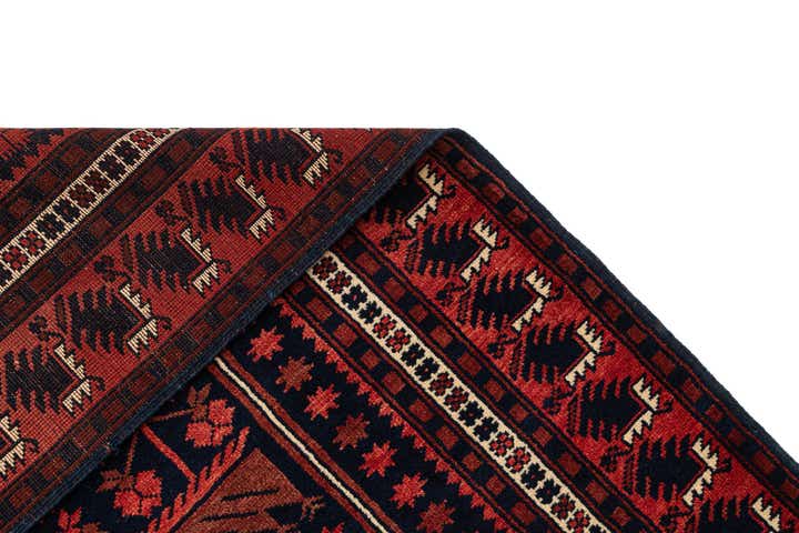 4' x 6' 9 Hand Knotted Afghan Akhche Oriental Wool Rug