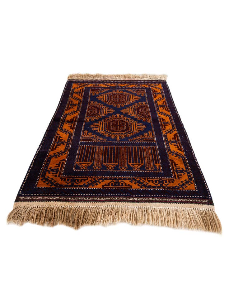 Detail image of 3' x 4' 9  Hand Knotted Afghan Ersari Wool Rug