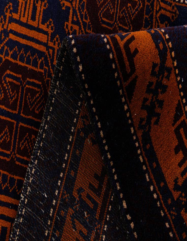 Detail image of 3' x 4' 9  Hand Knotted Afghan Ersari Wool Rug