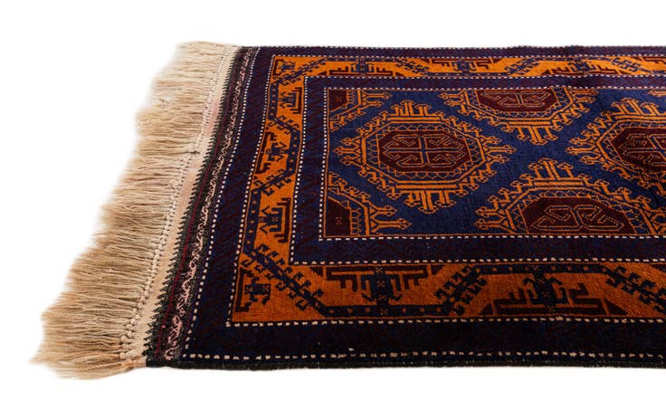 Detail image of 3' x 4' 9 Hand Knotted Afghan Ersari Wool Rug
