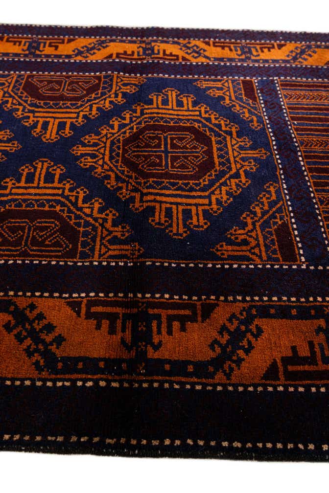 3' x 4' 9 Hand Knotted Afghan Ersari Wool Rug