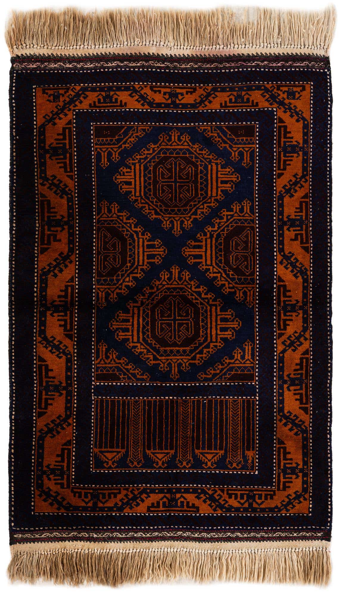 3' x 4' 9 Hand Knotted Afghan Ersari Wool Rug
