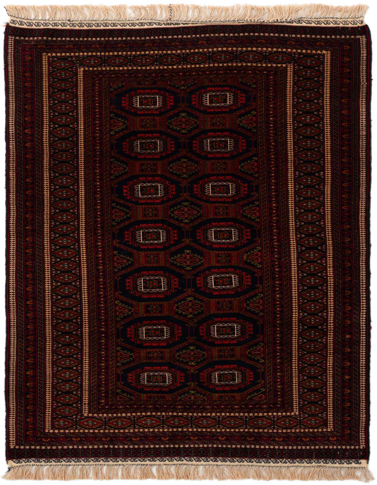 4' x 6' 1 Hand Knotted Afghan Mouri Oriental Wool Rug