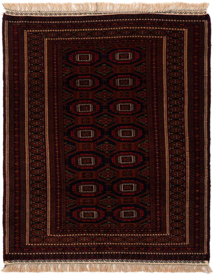 Detail image of 4' x 6' 1 Hand Knotted Afghan Mouri Oriental Wool Rug