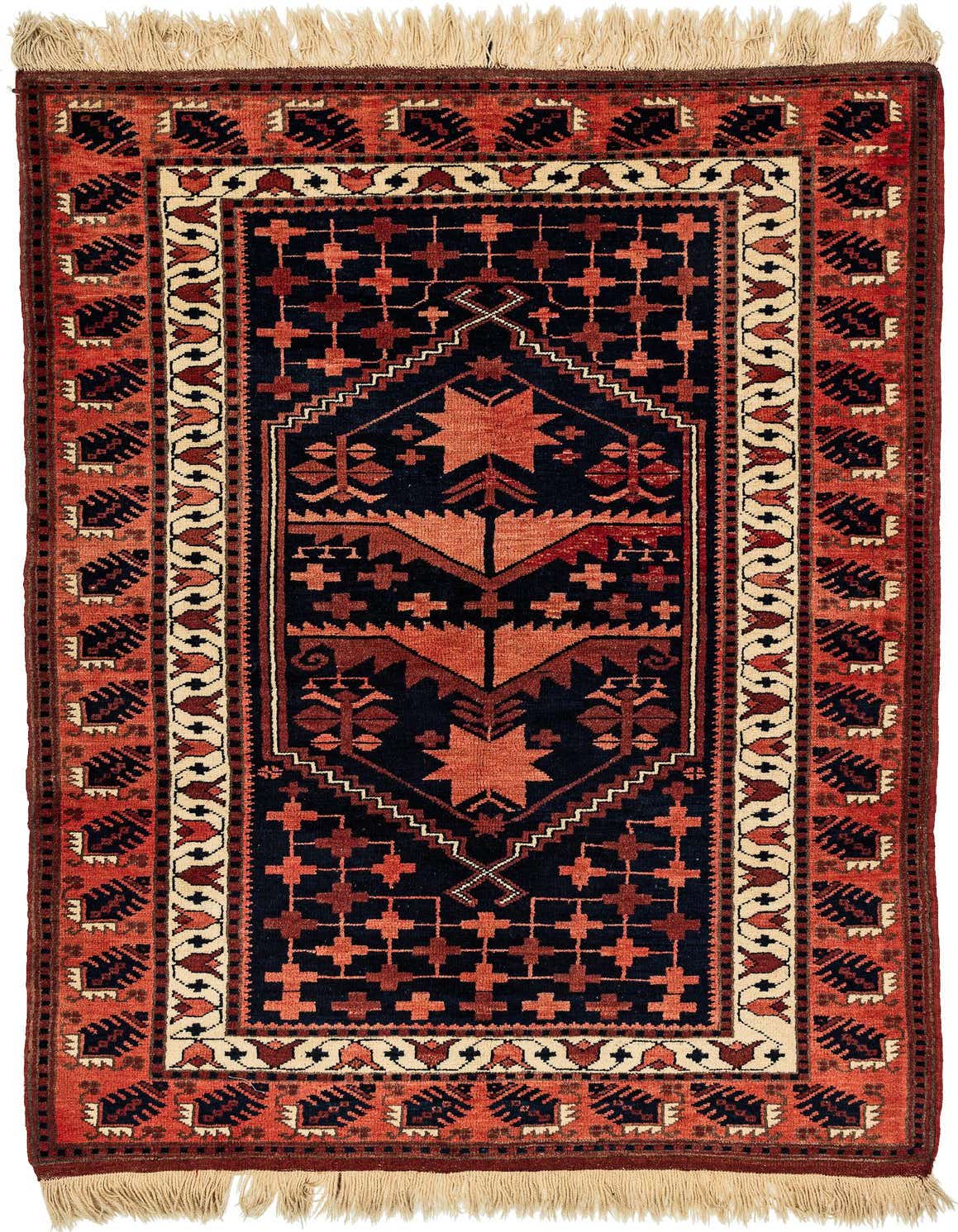 3' 8 x 6' Hand Knotted Anatolian Oriental Wool Rug