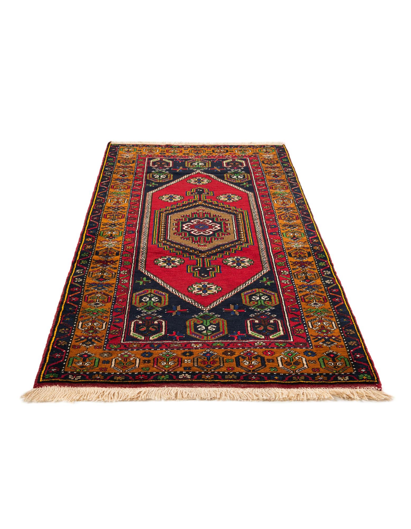 3' 6 x 6' 6 Hand Knotted Anatolian Oriental Wool Rug