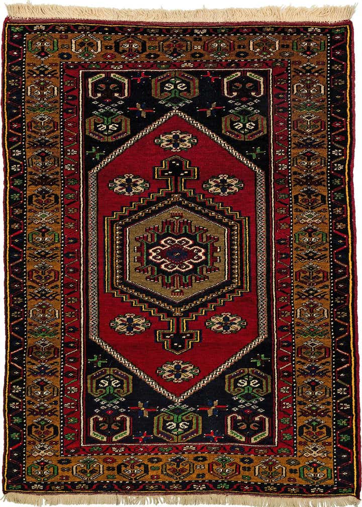 3' 6 x 6' 6 Hand Knotted Anatolian Oriental Wool Rug