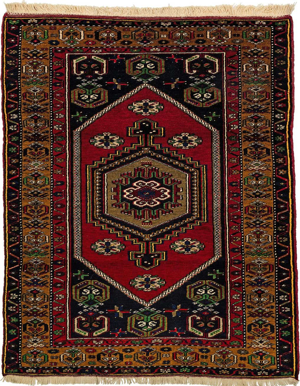 3' 6 x 6' 6 Hand Knotted Anatolian Oriental Wool Rug