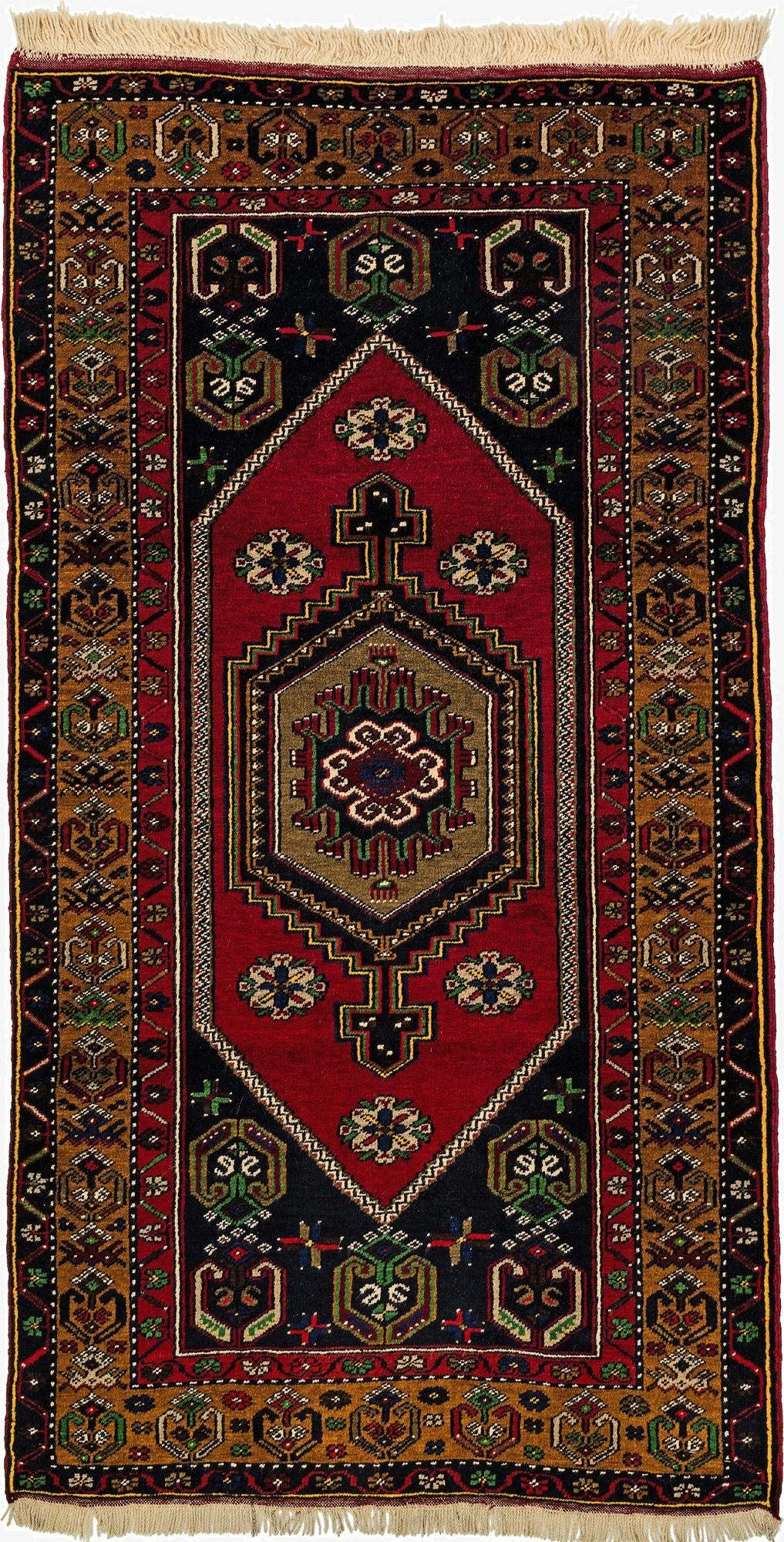 3' 6 x 6' 6  Hand Knotted Anatolian Oriental Wool Rug