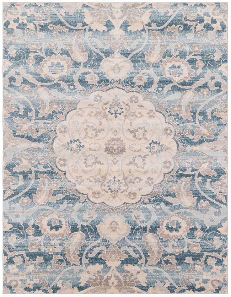 Detail image of 4' 10 x 8' Aqua Rug