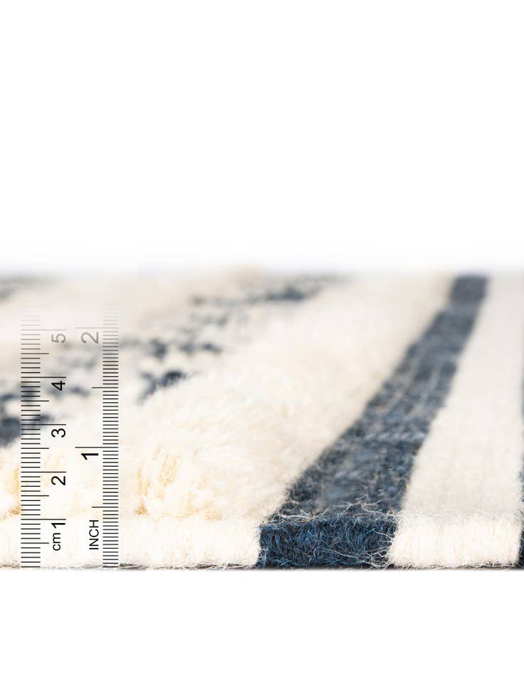 Detail image of Custom Navy Blue Hand Woven Arizona Wool Rug