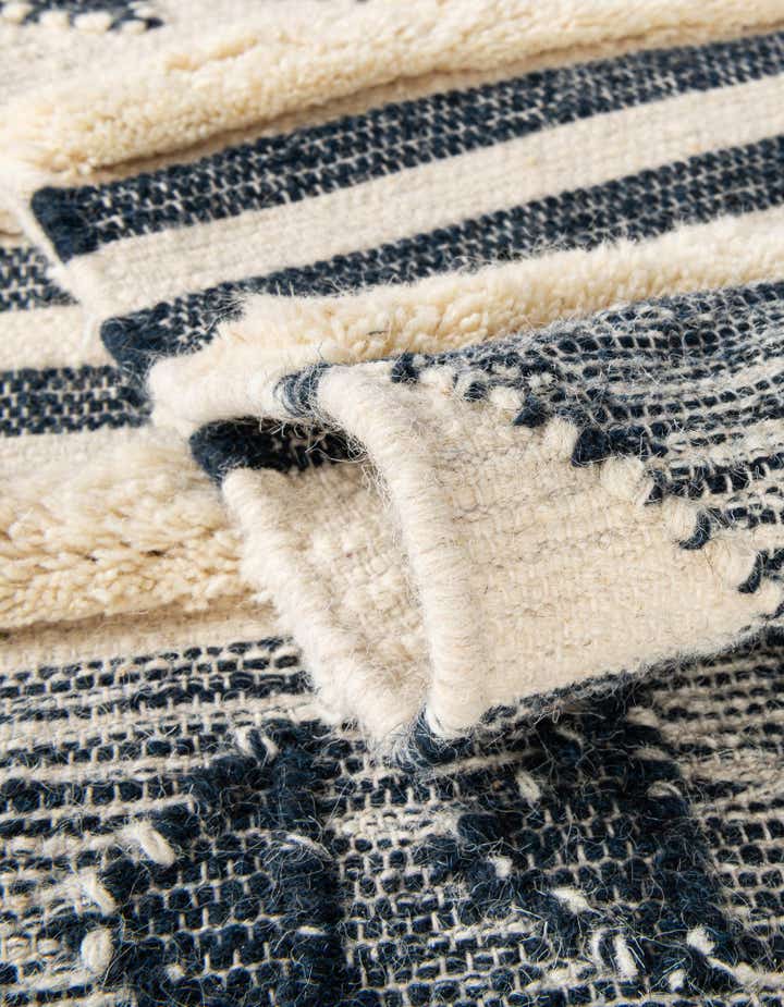 Custom Navy Blue Hand Woven Arizona Wool Rug