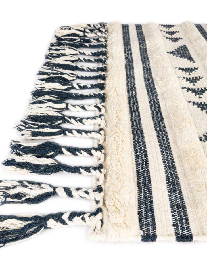 Custom Navy Blue Hand Woven Arizona Wool Rug
