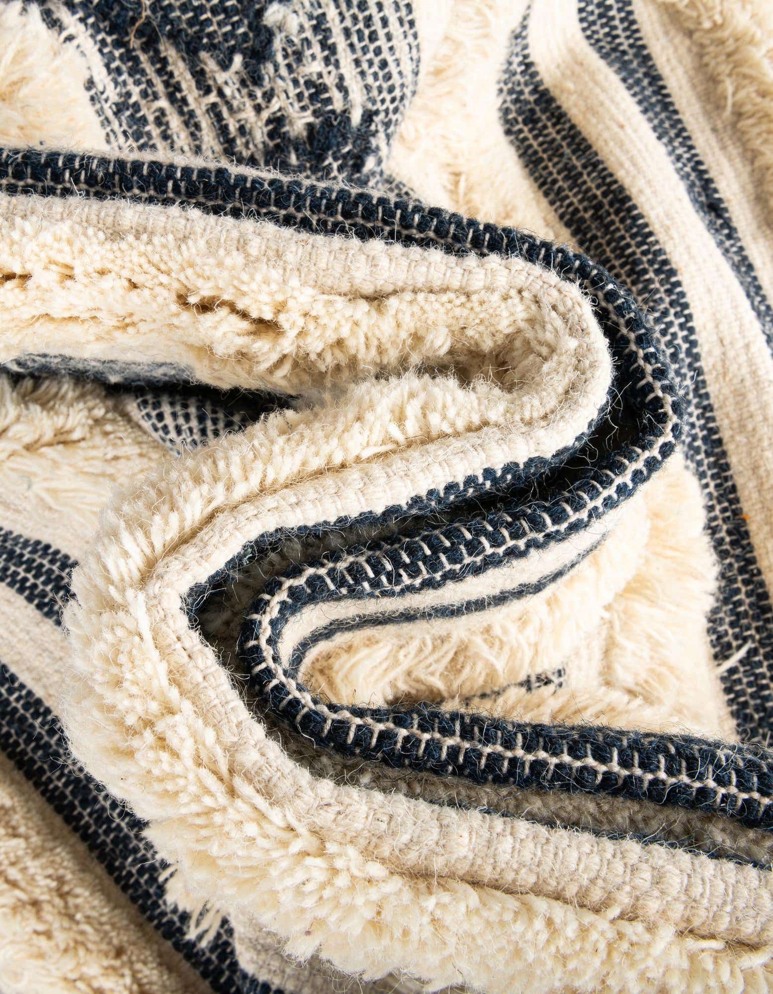 Custom Navy Blue Hand Woven Arizona Wool Rug
