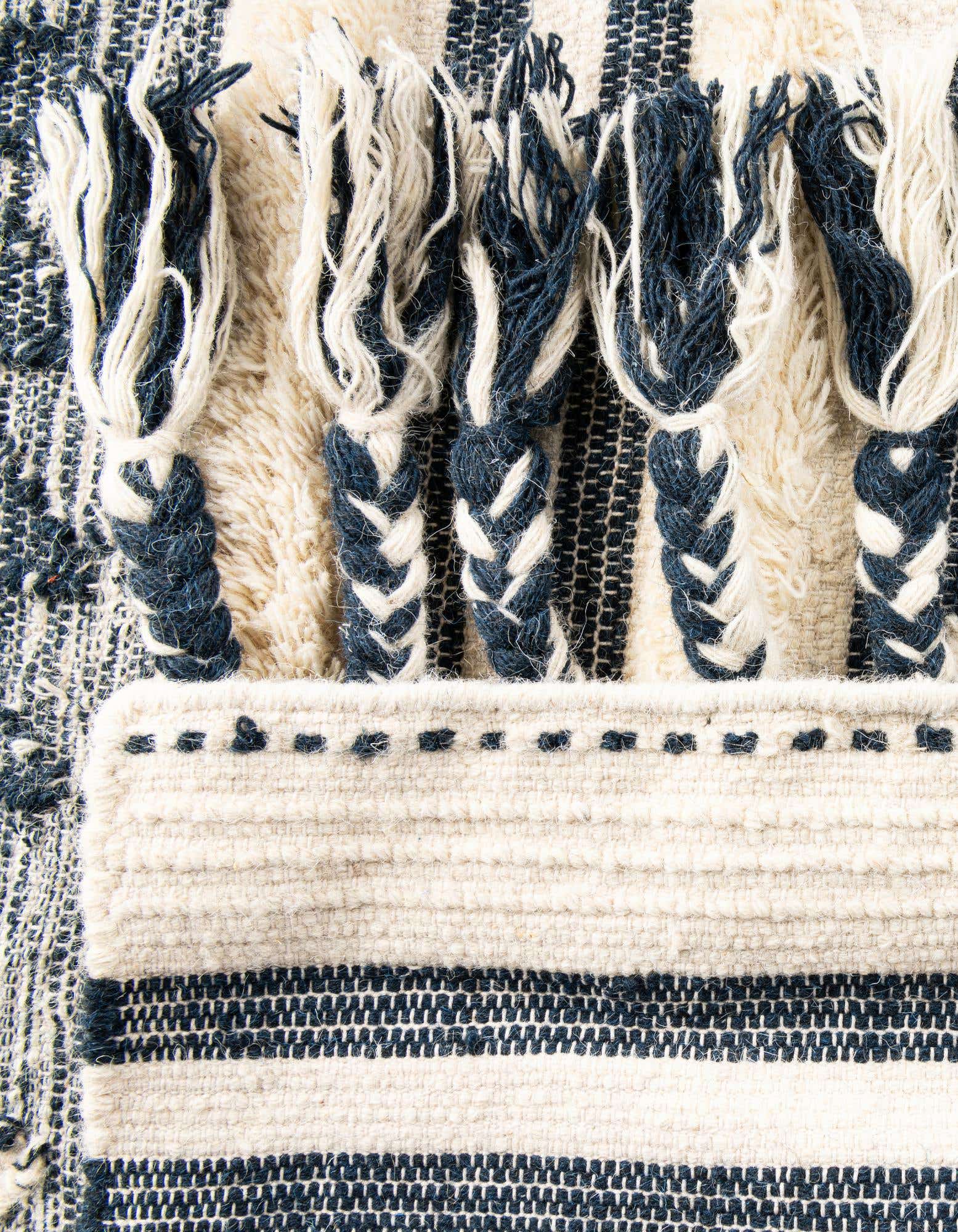 Custom Navy Blue Hand Woven Arizona Wool Rug