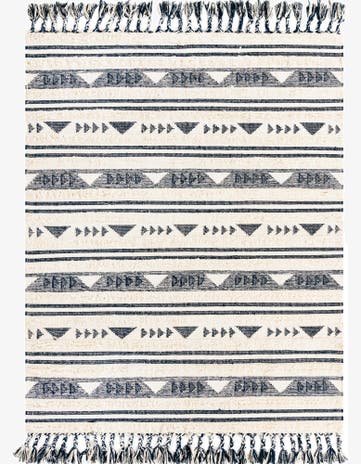 Navy Blue Hand Woven Arizona Wool Rug