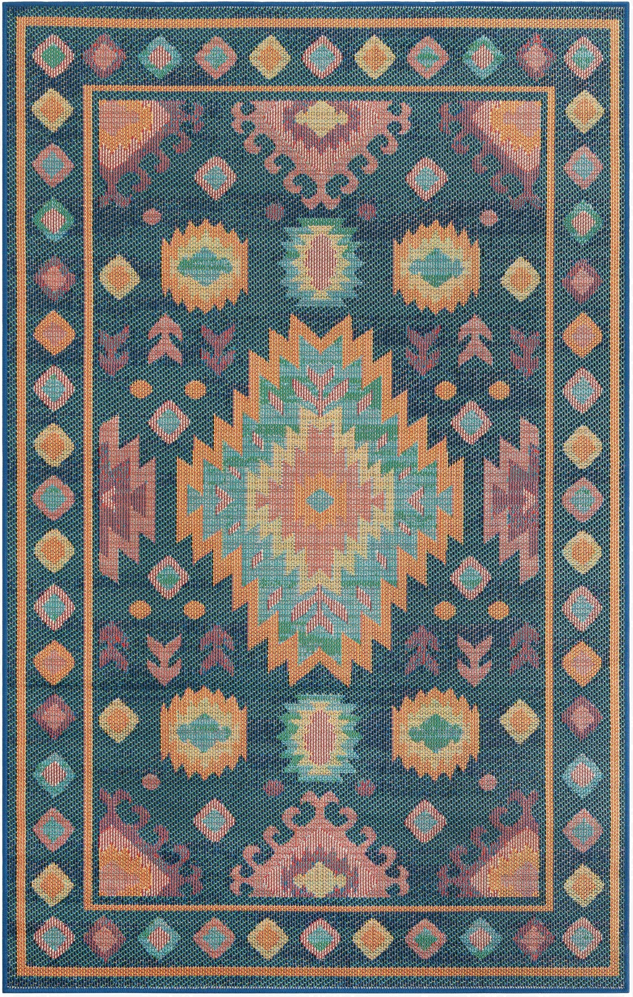 Primary image 5' 3 x 8'  Washable Baja Indoor / Outdoor Rug