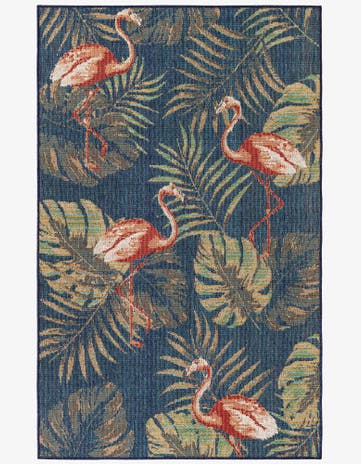 Navy Blue Easy-Clean Baja Indoor / Outdoor Rug