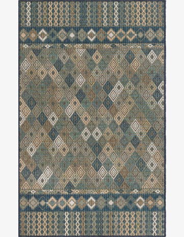 Navy Blue Easy-Clean Baja Indoor / Outdoor Rug